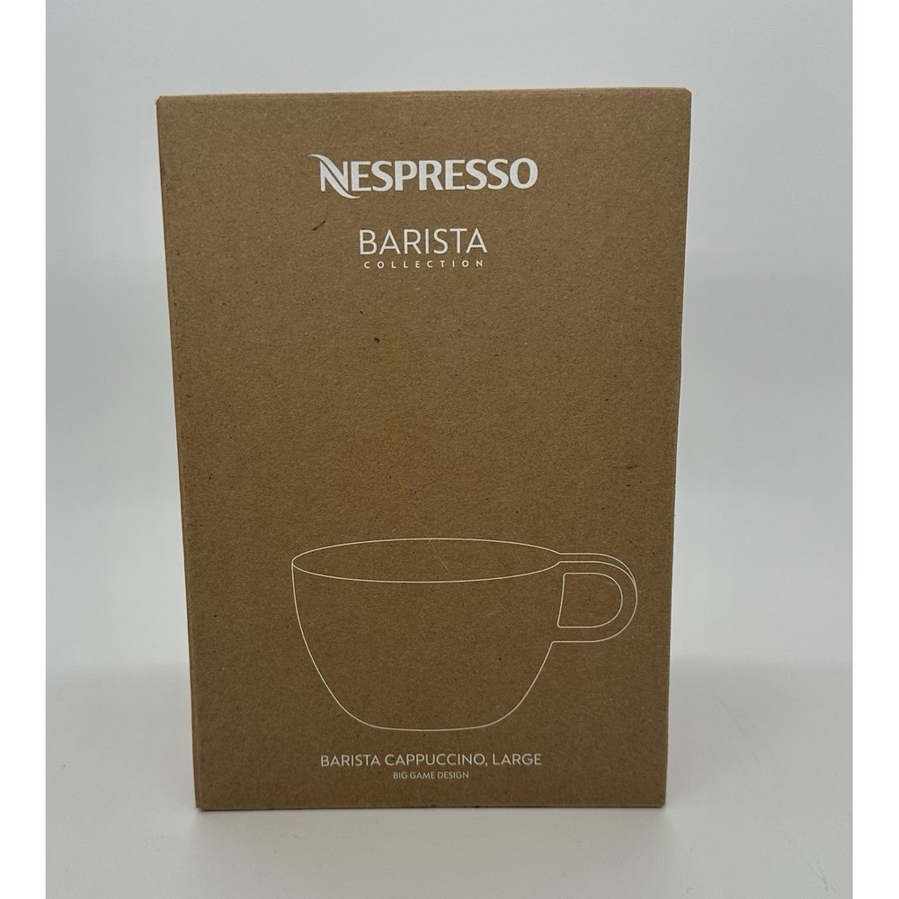 Nespresso Barista Collection Large Cappuccino Cups Set of 2 White Ceramic NEW